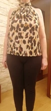 Blusa informal de Chifón con hombros descubiertos para verano, camisa Sexy sin mangas con estampado de leopardo para mujer, Espalda descubierta, 2019