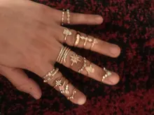 Conjunto de anillos de oro rosa para mujer, joyería punk, vintage, venta indefinida, venta al por mayor, accesorios de Navidad 2020