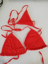 Mujer Sexy Tanga Micro G de cuerda brasileño Mini Sujetador Bikini traje de baño de la nave de la gota