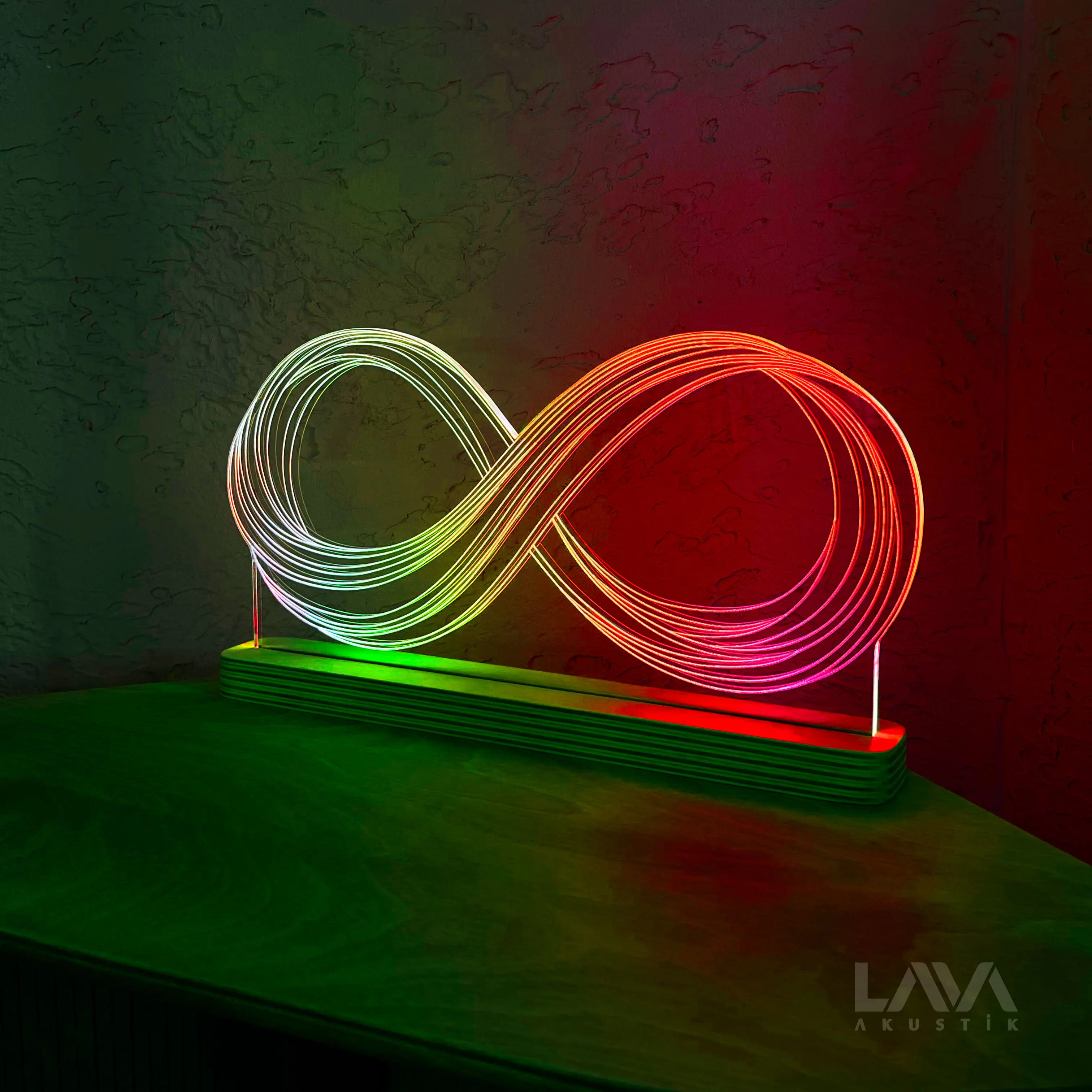 Infinity Endless Loop Forever Sign RGB LED Light USB Lamp Remote Full Animation Color Night Colour Rainbow Effect