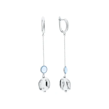 

Silver earrings with sitals and cubic zirconium sunlight sample 925