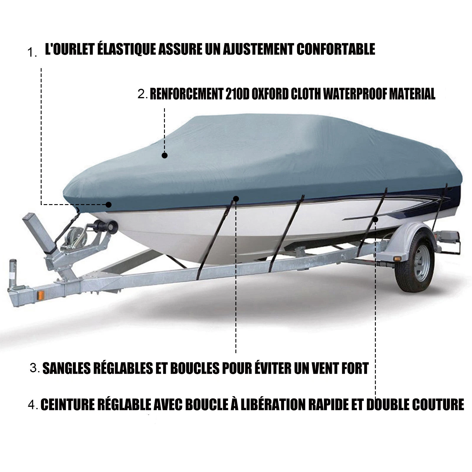 Trailerable Boat Cover Rain Waterproof Fishing Ski Bass Speedboat V-Shape Boat  Cover 14ft 15ft 16ft 17ft 18ft 19ft 20ft 21ft 22f - AliExpress