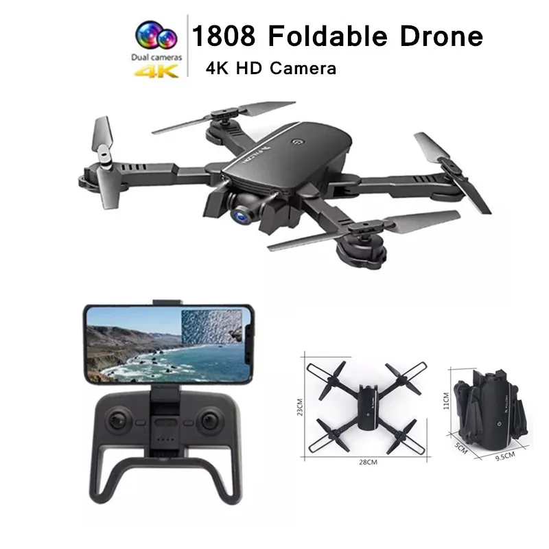 1808 Wifi FPV RC Дрон с 1080P 4K HD камерой Квадрокоптер оптический поток позиционирования