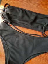 Conjunto de Bikini con realce para mujer, traje de baño Sexy con Tanga de Color puro para playa y piscina