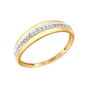 

Sokolov gold ring with diamonds, fashion jewelry, 585, women's male