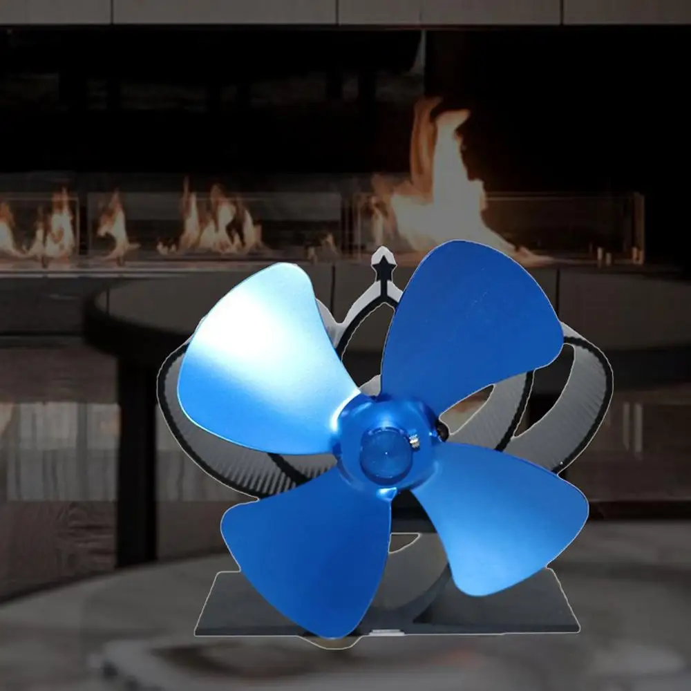YL201 Thermal Power Fireplace Fan Heat Powered Wood Stove Fan For Wood/Log Burner /Fireplace Eco Friendly Four-leaf Fans