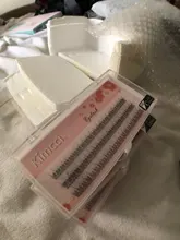 Kimcci-extensiones de pestañas individuales, 120 nudos/funda, pestañas de racimo 3D de visón Natural, maquillaje profesional acampanado