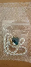 Natural-Pearl-Necklaces Wedding-Jewelry Heart-Pendant Glass Irregular Blue Retro-Baroque