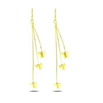 

Angemiel 925 Silver Dangle With Matt Pattern Butterfly Earrings
