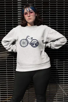 

Angemiel Wear Bicycle Tekerinde Compass Mountain White Women Sweatshirts