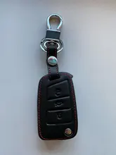 Carcasa de llave de mando a distancia de coche para Skoda Octavia 1 2 3 A5 A7 Kodiaq Karoq 2017 Rapid Fabia Superb Yeti accesorios, piel auténtica
