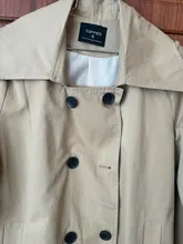 Gabardina ceñida con doble botonadura para mujer, abrigo largo, prendas de vestir, rompevientos, primavera 2021