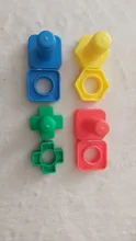 4 set/lote tornillo bloques de construcción de plástico insertar bloques tuerca forma juguetes para niños juguetes educativos de los modelos de escala juguetes de los niños
