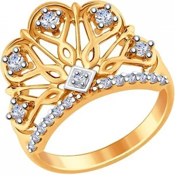 

Sokolov ring with 18 cubic zirconia silver plated