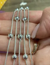 DOTEFFIL-pulsera de plata de ley 925 con cinco cadenas de serpiente, brazalete de cuentas liso, joyería de compromiso para boda