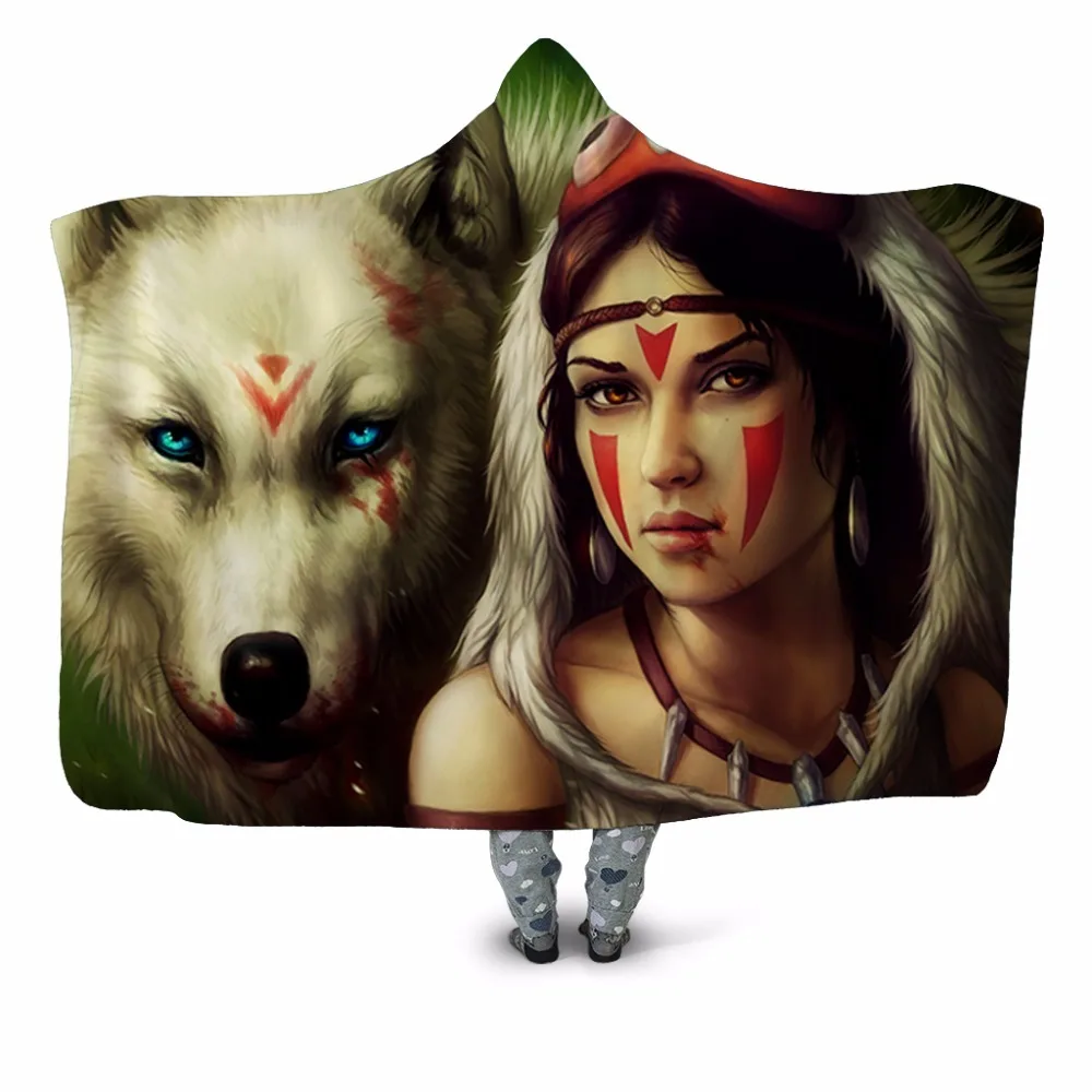Princess-Mononoke-3d-Print-Hooded-Blanket-Couch-Sofa-Quilt-Cover-Travel-Velvet-Plush-Throw-Fleece-Blanket