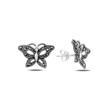 

Angemiel 925 Silver Marcasite Stone Butterfly Earrings