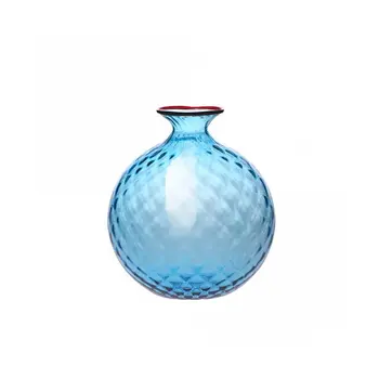 

Venini Monofiori Balloton Vaso large acquamare filo rosso 10018AQRV