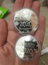 Sello conmemorativo para decoración del hogar, sello de moneda conmemorativa de un año duro, regalo de Navidad, I SURVIVED, 2020
