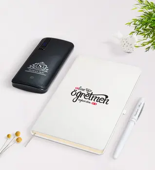 

Personalized Custom Online Teacher White Notebook Pen 12.000 Mah Powerbank Gift Seti-1