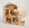 plywood doll house with tree 53 x 20 x 50 cm+present  wooden dollhouse constructor ► Photo 2/6