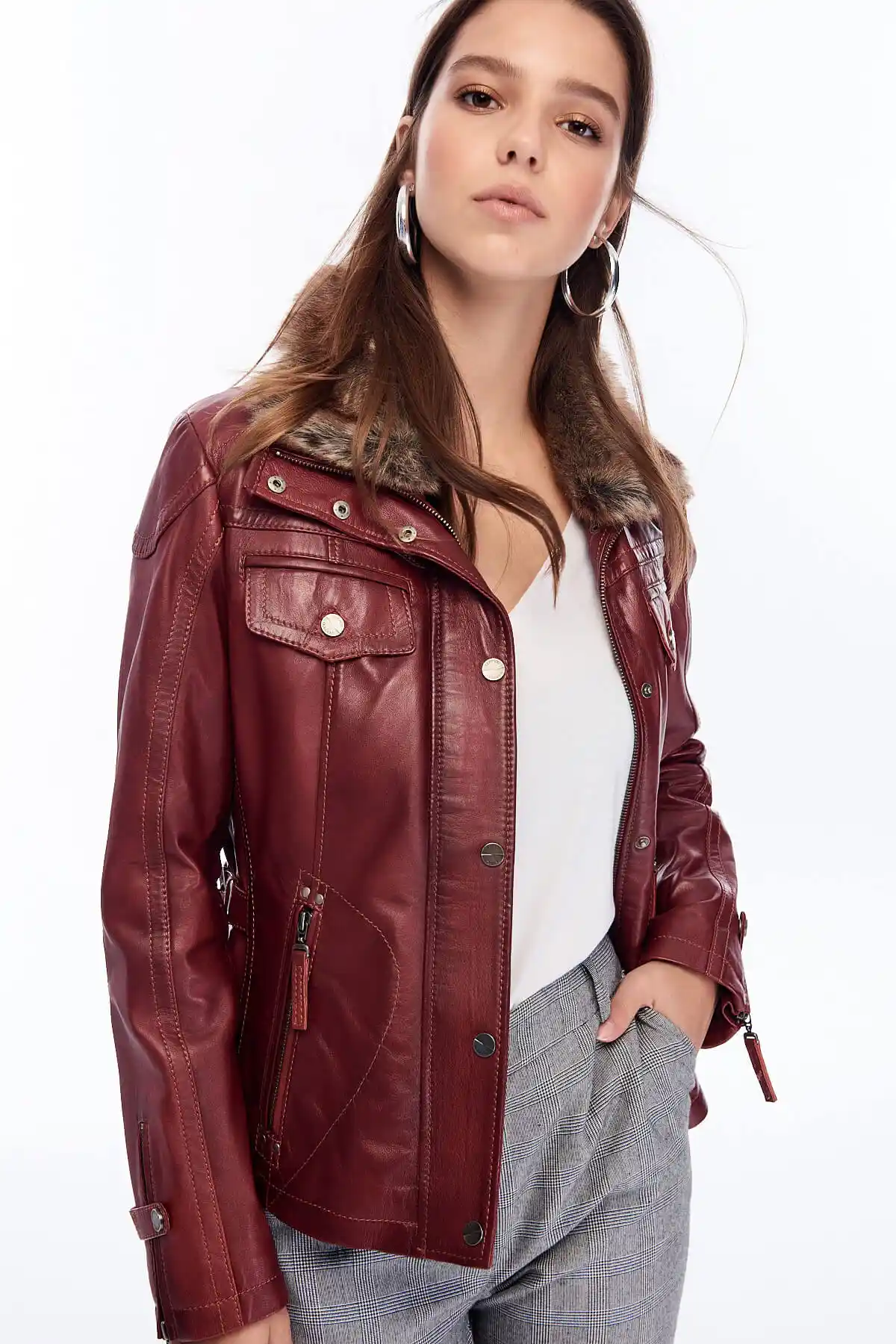 aliexpress jaqueta de couro feminina