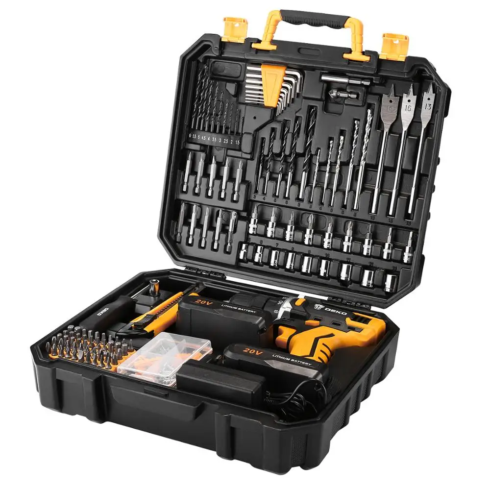 Deko dkcd20fu-li perceuse visseuse sans fil en étui + 193 accessoires 063-4179 ► Photo 3/4
