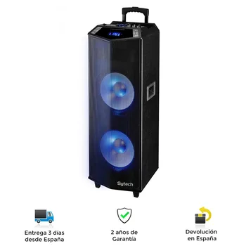 

Sytech Speaker Series "Prism", 2x12 ", 60w. Rms, Bluetooth, Led, Md, FM tuner, amplifier, USB 2.0, Micro USB