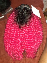 Mágico Pelo Rizado Afro tejido de pelo sintético 16-20 pulgadas 7 unids/lote mechones con cierre encaje africano extensores de cabello para mujer