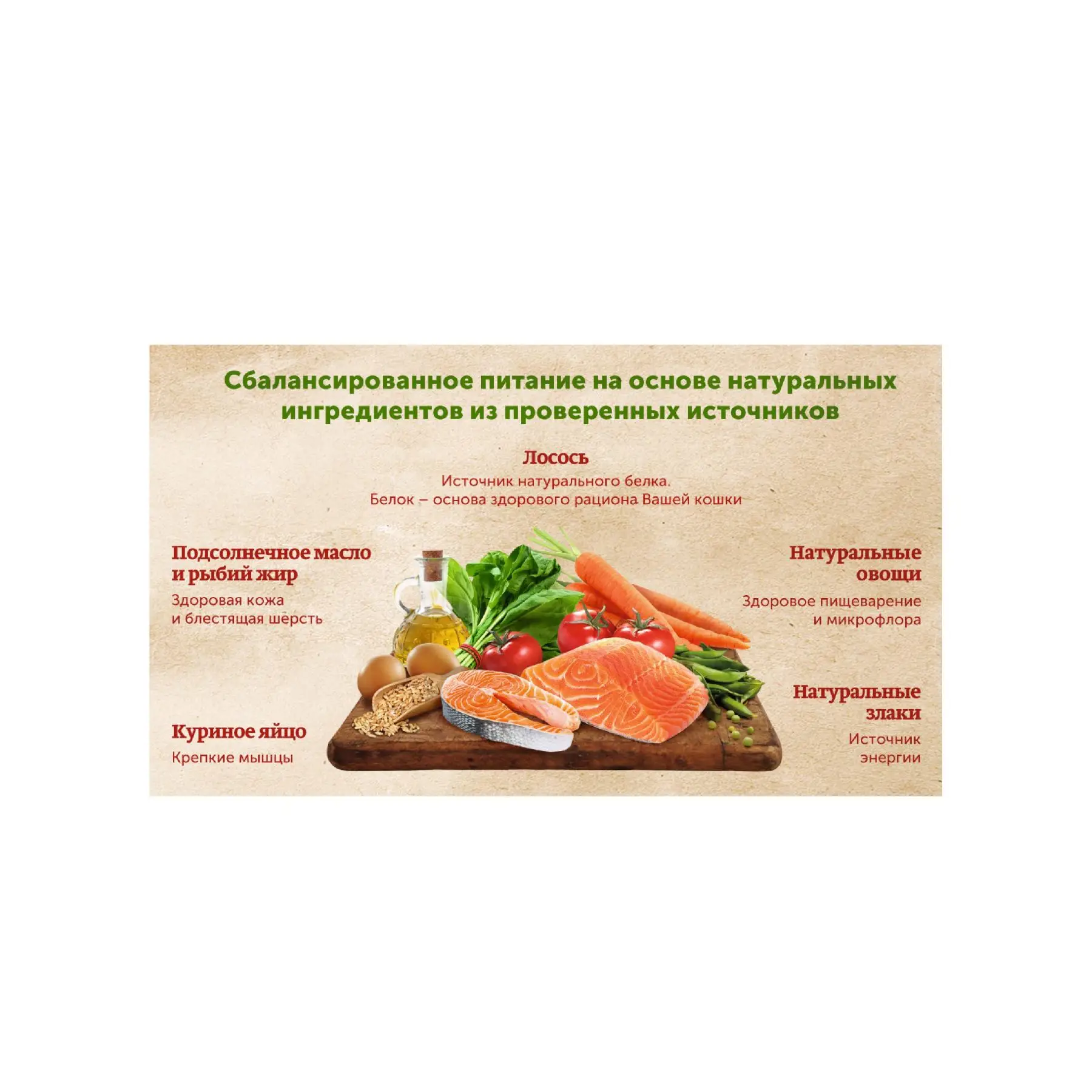Сухой корм для кошек Nature`s Table Лосось, 190г