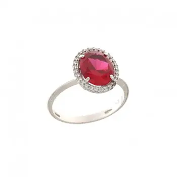 

Gold Women Ring White Stone Red 803321723588