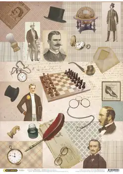 

Rice paper for Decoupage "" craft Premier "", A3, 25 g/m, gentlemen cp01616