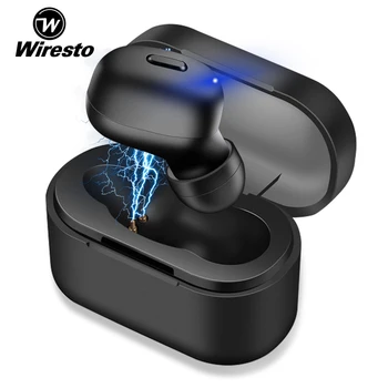 

Wiresto Mini Bluetooth Earphone True Wireless Stereo Sport Headset TWS Earbuds Touch Control Sweatproof Earbuds with Mic