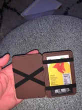 Cartera ultradelgada a la moda para hombre, cartera mágica Ultra fino corto, monedero con pinza para tarjetas y efectivo