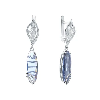 

Silver earrings with quartz and cubic zirconia sunlight sample 925