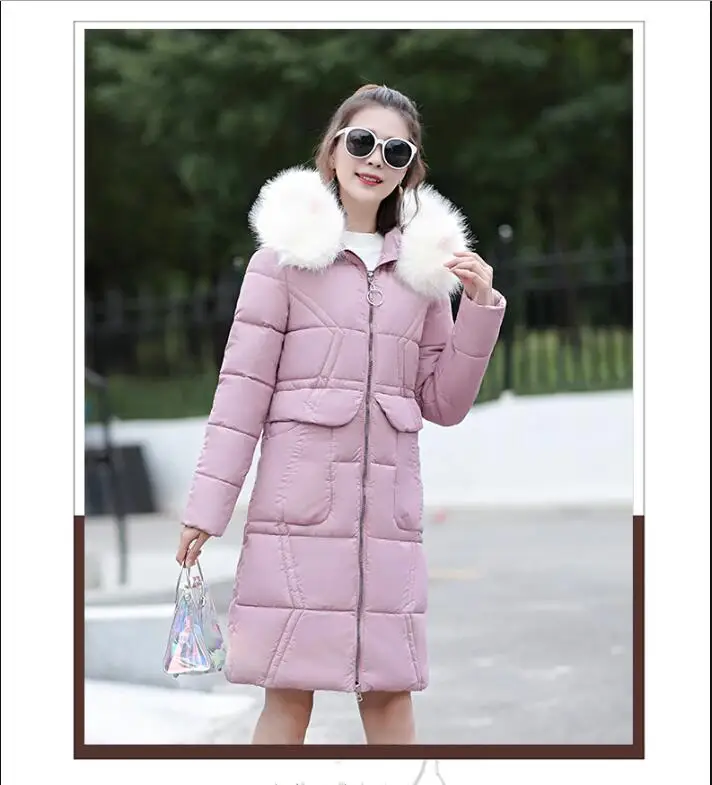 Veste d'hiver femmes парки pour manteau режим femme doudoune avec une capuche искусственный мех col длинные пальто для девочек; manteau vêtements d'ext érie