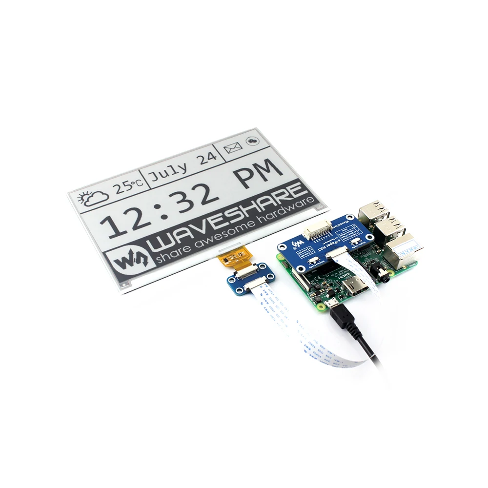 Kit para Arduino Polegada E-paper E-ink Display Tela Módulo Chapéu Raspberry pi Rpi Zero w wh 3b Plus 4 4b Jetson Nano Epaper Eink 7.5 - Imagem 4