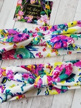 2 unids/set mamá y bebé madre bebé turbante de la hija de mamá de conejo diadema para orejas impresión Floral padre-hijo accesorios para el cabello