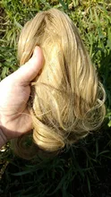 Hair-Clip Ponytails Blonde Natural-Extension Synthetic Women Wavy Long for 14inches