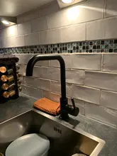 Uythner-grifo de cocina de níquel bruñido, mezclador de agua caliente y fría, color negro mate