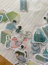 Lote de 46 unidades de pegatinas de papel para diario con bonitos animales Kawaii, pegatinas de papelería para diario Diy para Scrapbooking