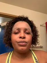 Beeos corto rizado 250% corte Pixie Bob peluca 13*2 Frente de encaje pelucas de cabello humano Remy brasileño cabello humano Pre arrancado con el pelo del bebé