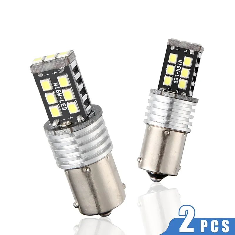 

New 2PCS 1156-15SMD Car LED Turn Signal Cold White Light 15W Parking Signal Lights Fog lights Brake Lamps Auto Rear Reverse Bulb