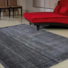 Выцветший черный ковер, декоративный ковер, шерстяной винтажный ковер, старинная домашняя мебель 10145