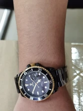 Reloj de cuarzo deportivo para hombre, cronógrafo de pulsera de acero inoxidable, resistente al agua, color verde, Masculino