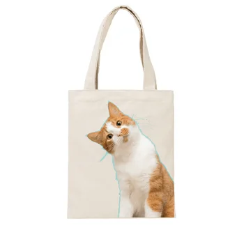 

HARJOBEN Personalized Tote Eco Bag DIY Shopping Tote White Zipper Open Top Fabric Carrier Bags