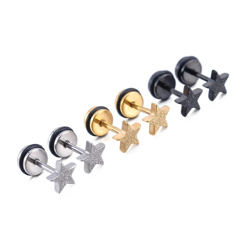 earrings Дизайн 3 пары пять звезд серьги для женщин серьги корейские оптовые модные серьги звезды - Окраска металла: earrings