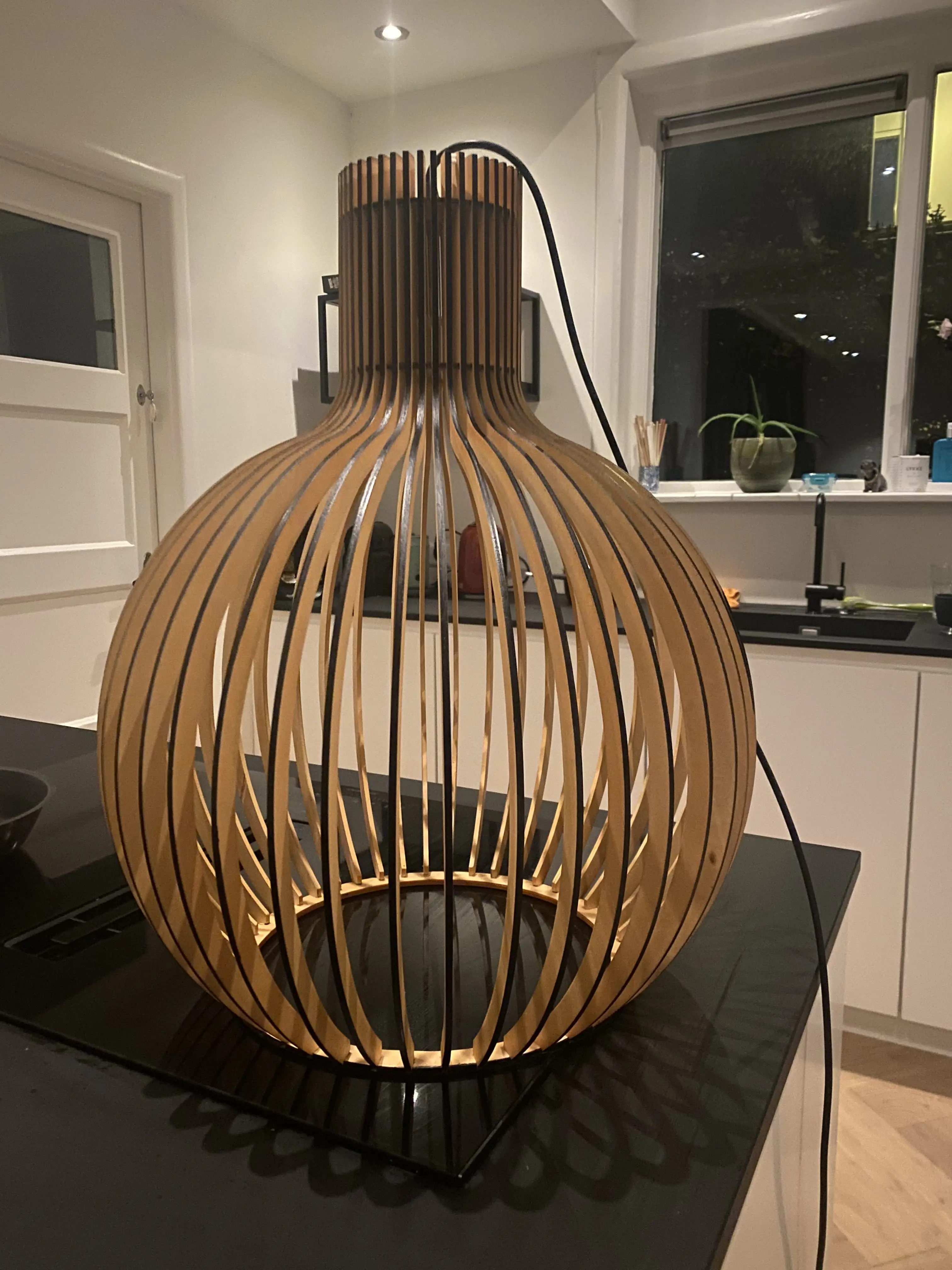 Birdcage Lamp Wood Pendant Lights Restaurant Decoration Hanging E27 photo review