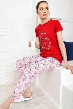 

Trend Alacati Style Women Grimelanj Printed Pajamas set ALC-X3962