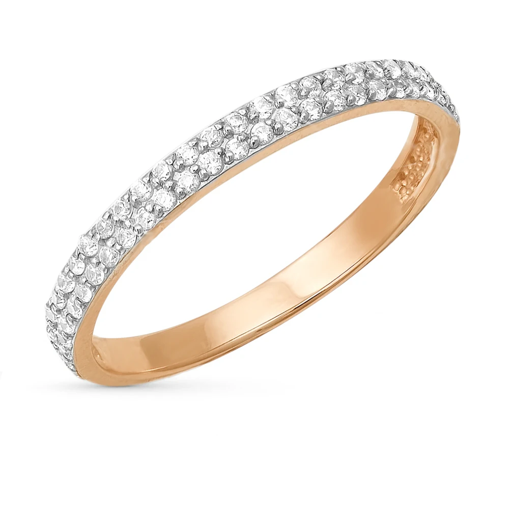 Золотое кольцо с фианитами SUNLIGHT проба 585